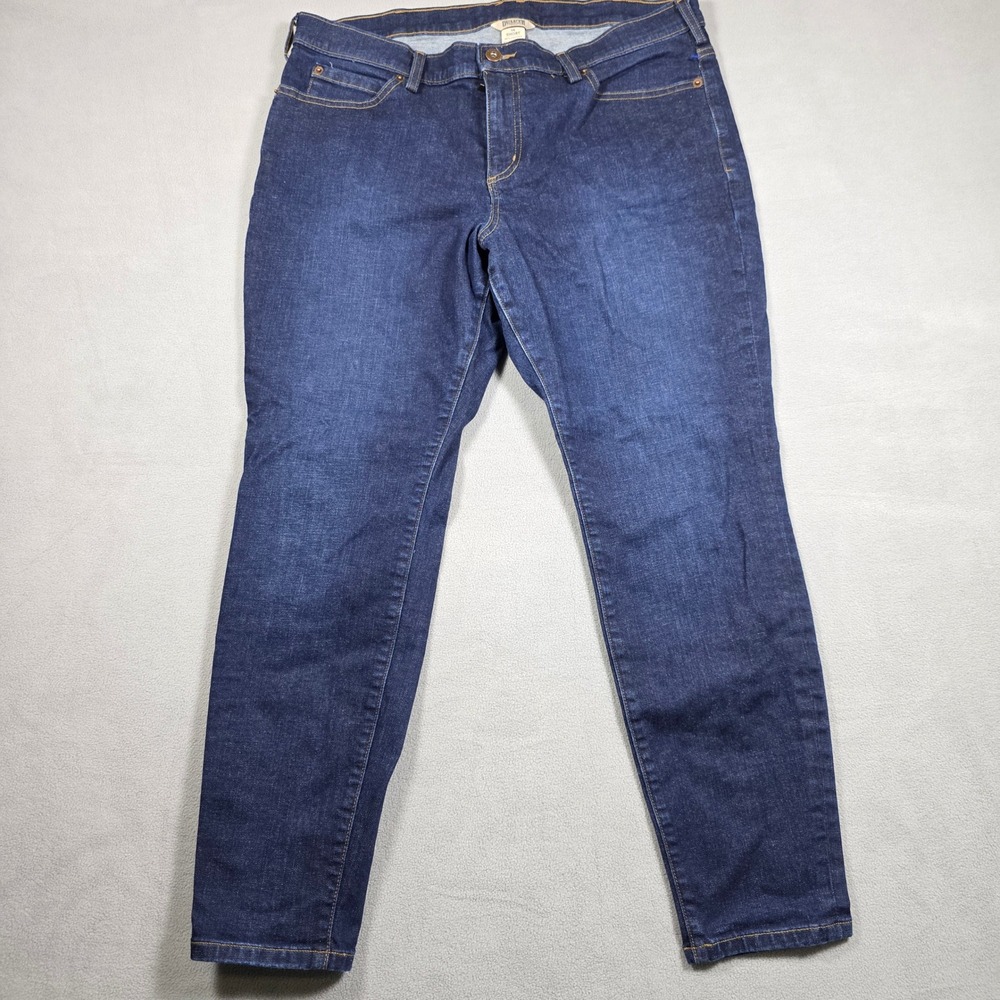 Duluth Trading Co Jeans Womens 14 Short Blue Slim Leg Mid Rise Daily Denim Dark